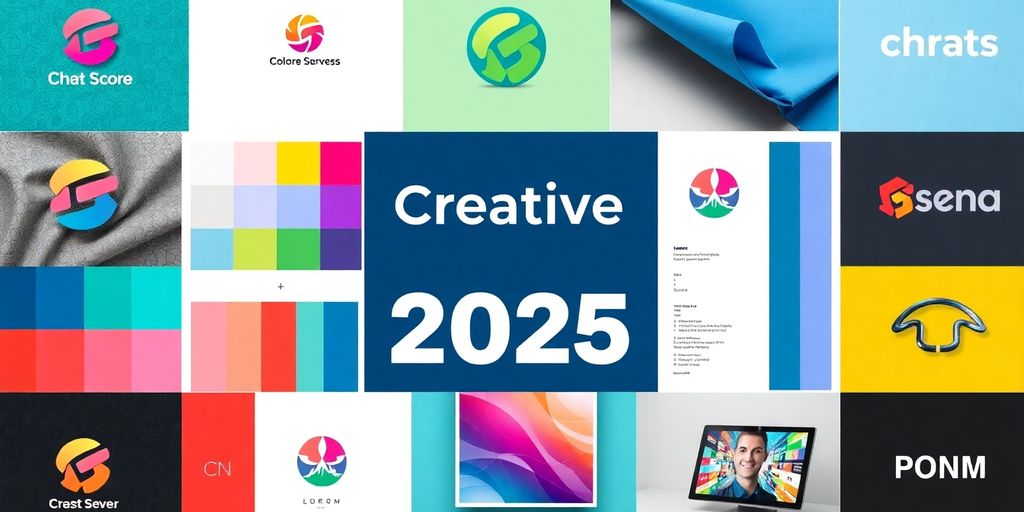 Collage of vibrant branding elements and creative designs.