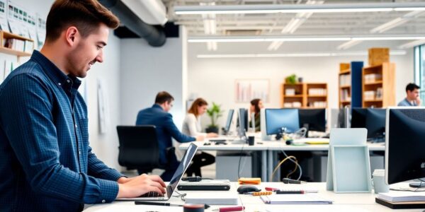 Modern workspace illustrating streamlined workflow and collaboration.