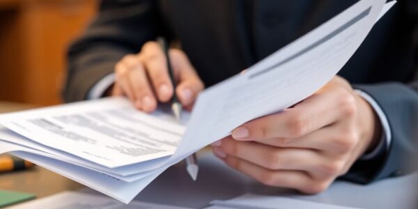 Person reviewing financial documents