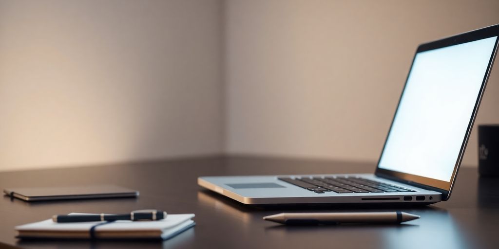 Opened laptop with bright screen