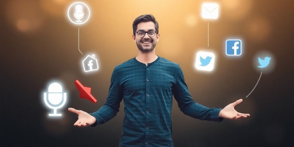 Person building personal brand with digital tools