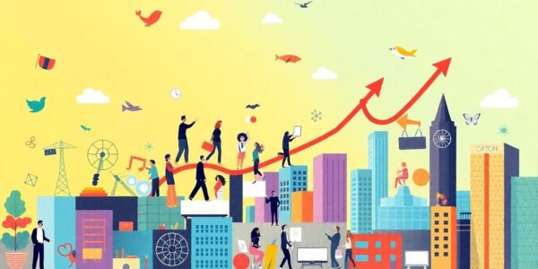 Business objectives visualized with growth and diverse elements.